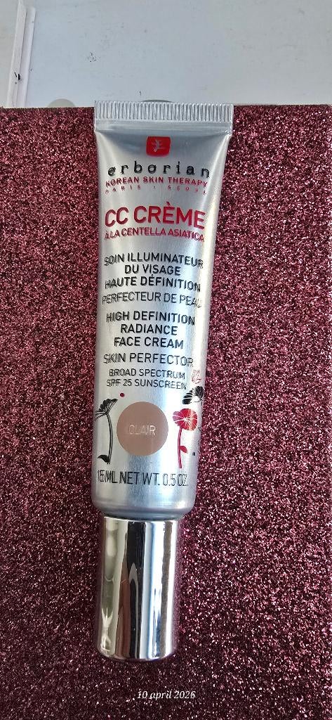 Erborian cc cream, clair, Gehele gezicht, Beige, Ophalen of Verzenden, Zo goed als nieuw