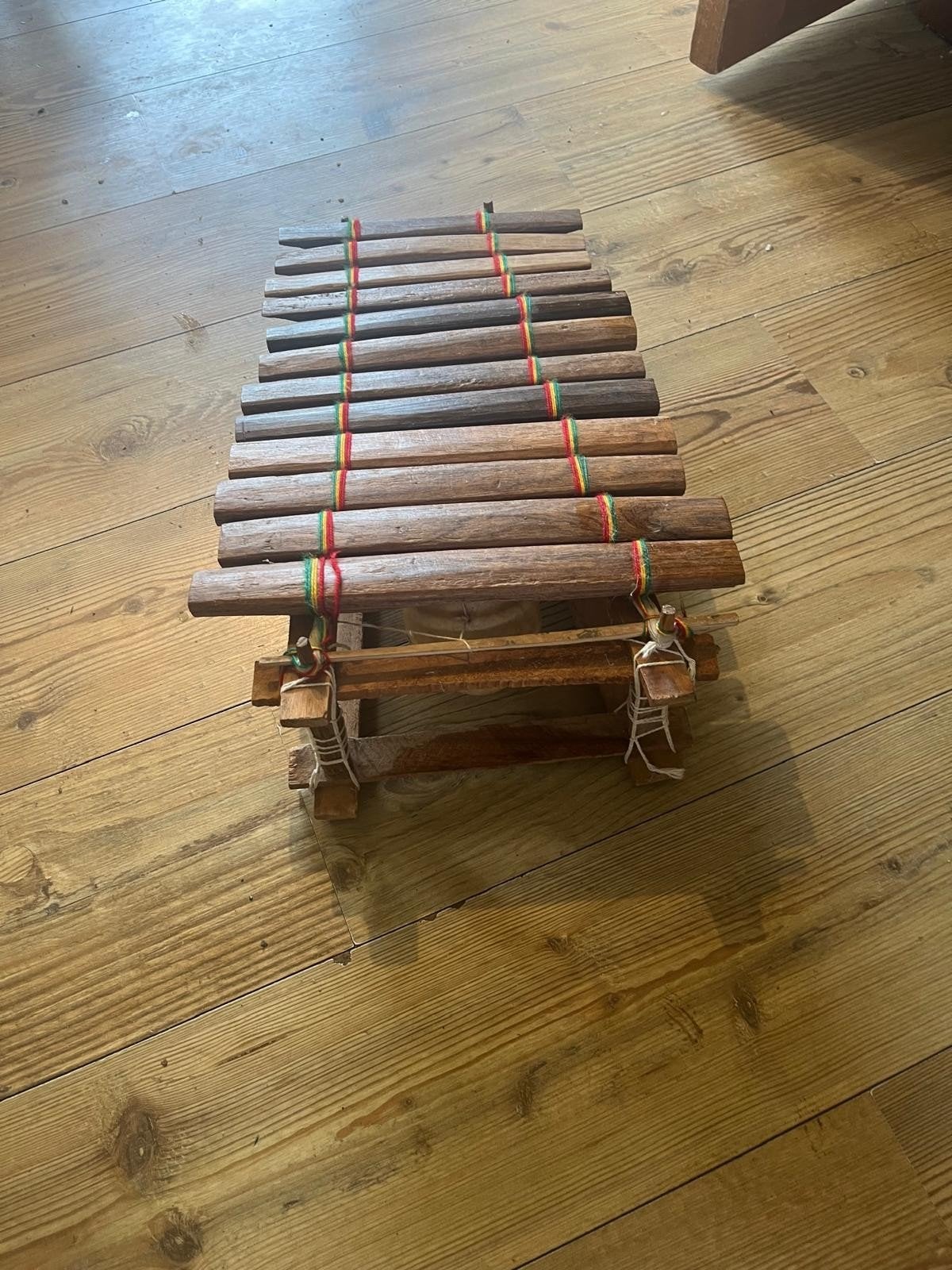 Vintage Afrikaanse Houten Xylofoon met Kalebas Resonatoren, Ophalen of Verzenden, Gebruikt