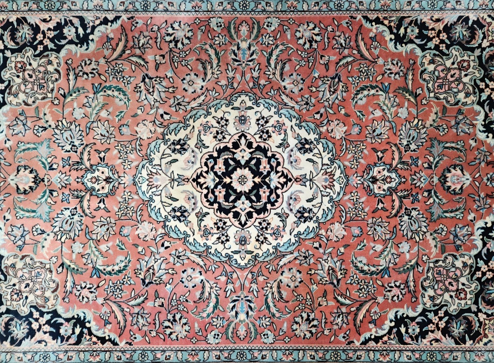 Handgeknoopt oosters wol Kashmir tapijt medallion 174x243cm, Gebruikt, 150 tot 200 cm, 200 cm of meer, Www.hypepopup.nl