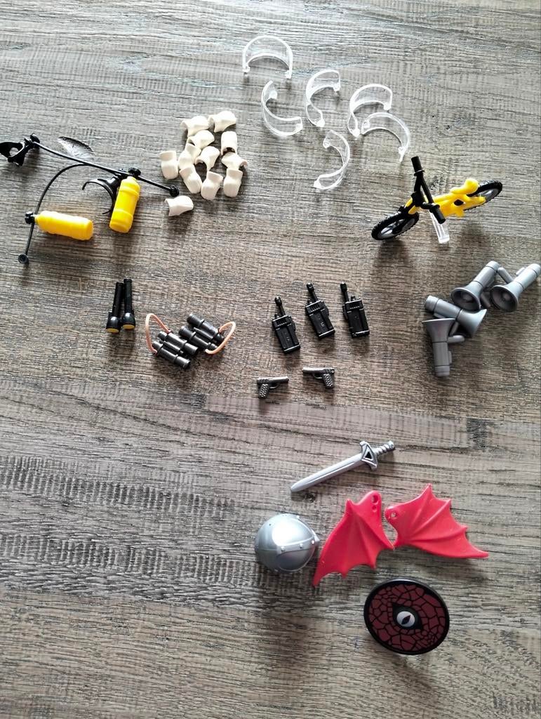 Playmobil losse accesoires brandweer - fiets- ridder/draak, Ophalen of Verzenden, Zo goed als nieuw, Jongen of Meisje