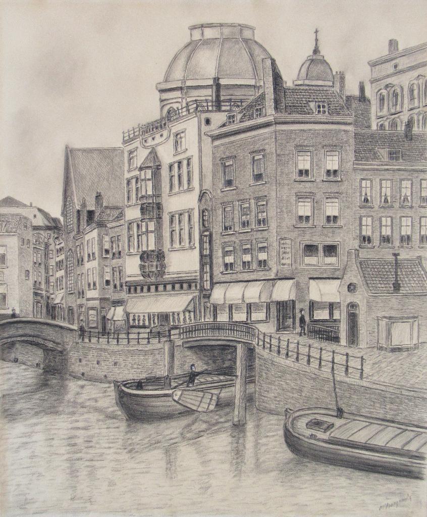 Het Steiger te Rotterdam, ca. 1930, Antiek en Kunst, Kunst | Tekeningen en Foto's, Ophalen of Verzenden