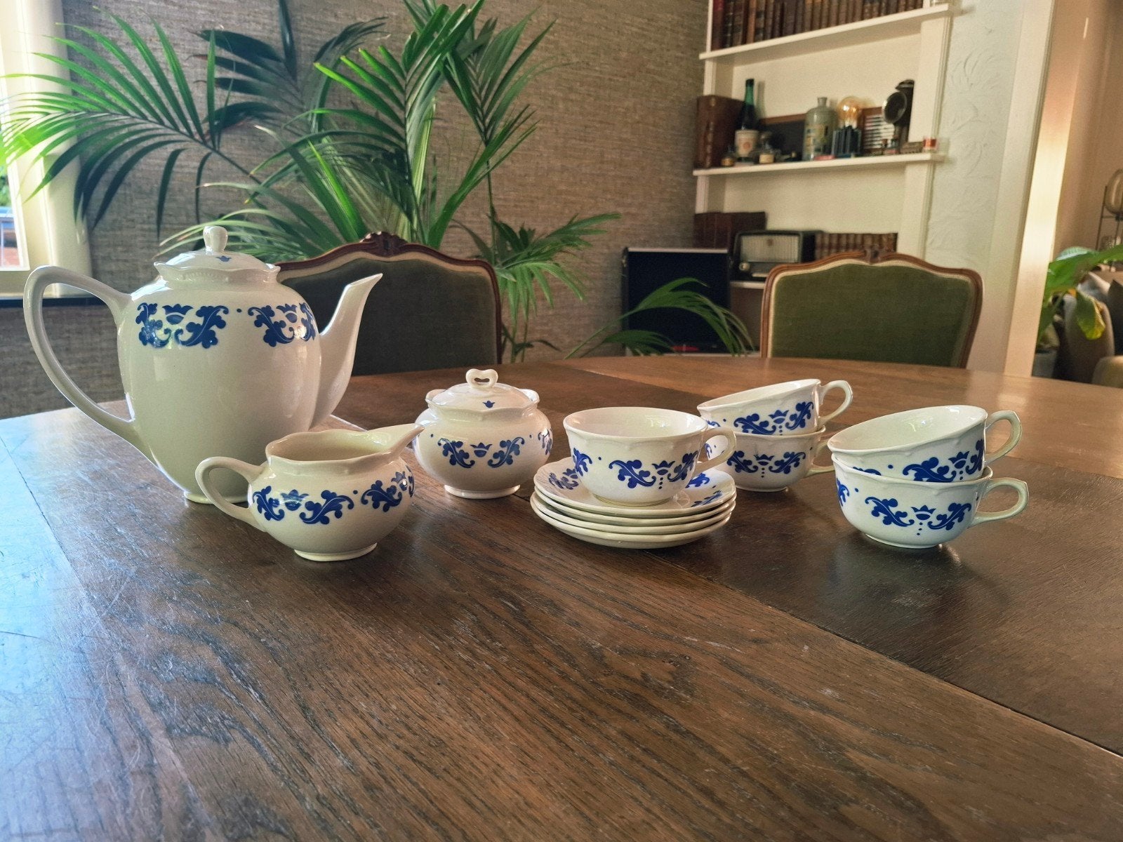 Vintage koffieservies Boch Eikenblad, Ophalen of Verzenden