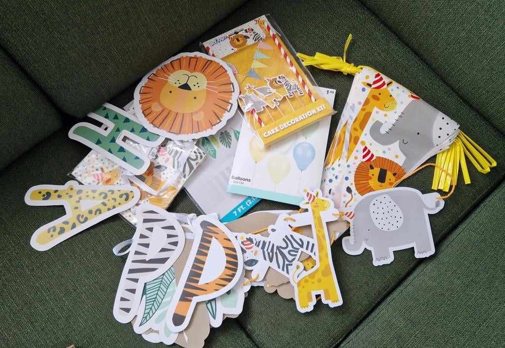 Jungle thema versiering voor kinderfeestje, Ophalen, Zo goed als nieuw, Versiering, Verjaardag