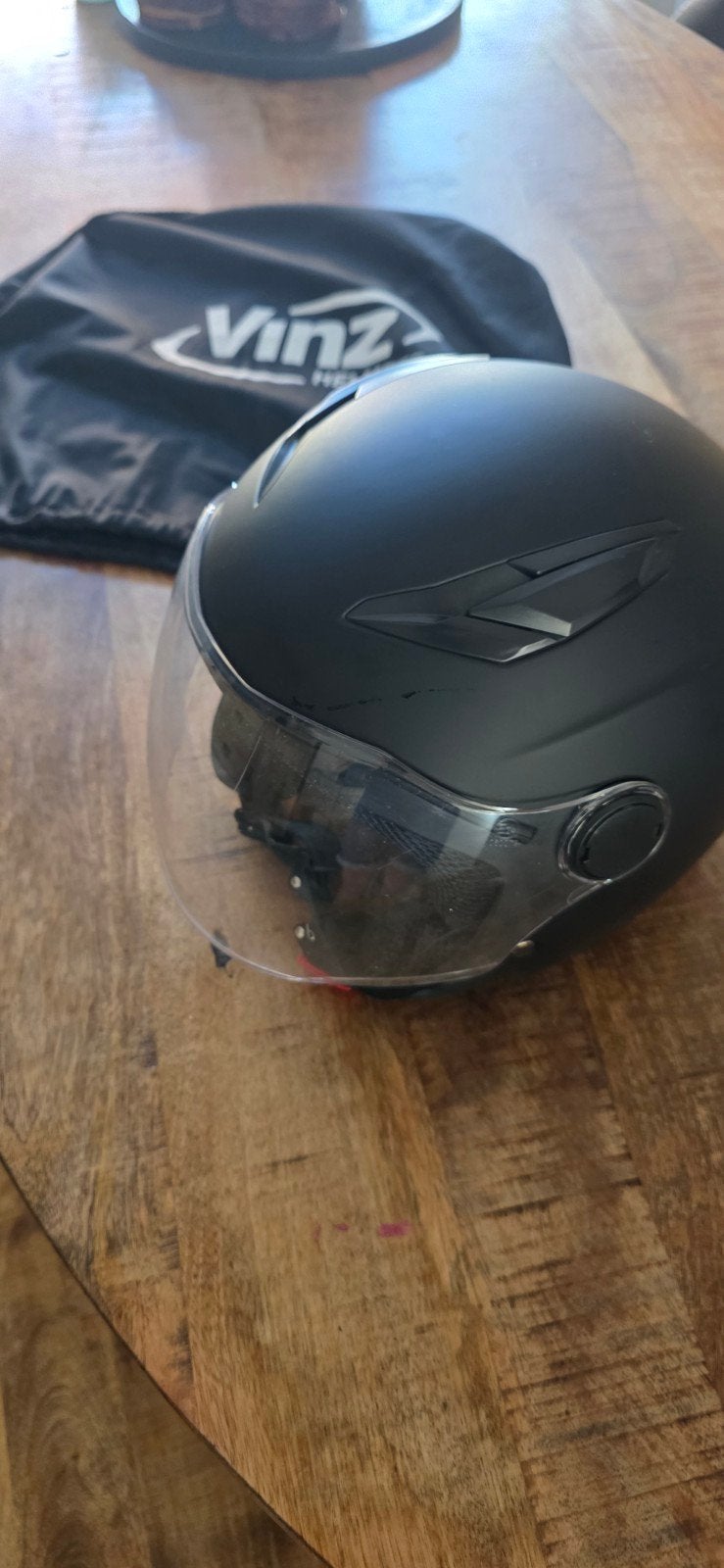 Kinderhelm Vinz maat 47/48 - Zwart, Motoren, XS, Kinderen, Integraalhelm, Tweedehands