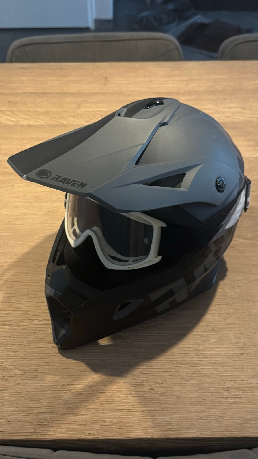 Raven Offroadhelm met Jopa Goggles - Maat M, Overige merken, M, Ophalen of Verzenden, Tweedehands