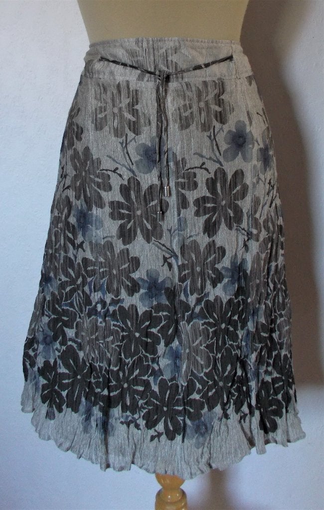 Mooie grijs/bruin/blauw print rok van Barbara Lebek! 40, Maat 38/40 (M), Verzenden, Zo goed als nieuw, Knielengte