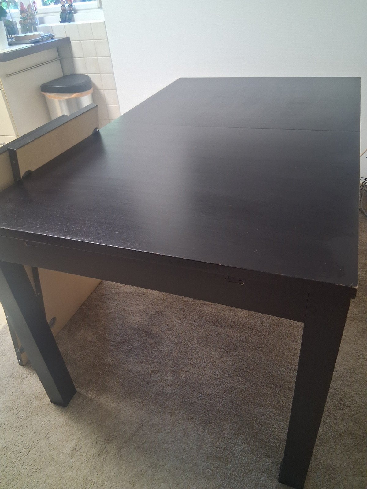 Uitschuifbare eettafel - Zwart, Huis en Inrichting, Ophalen, Gebruikt, 200 cm of meer, 50 tot 100 cm
