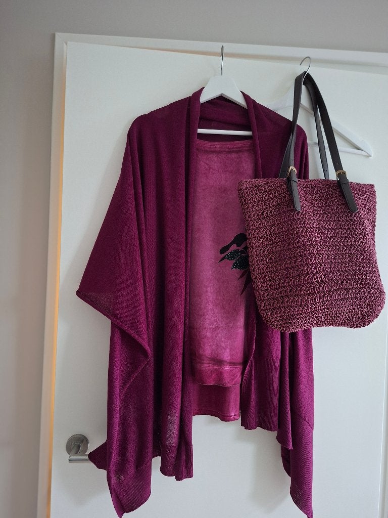 Didi geweven shopper donkerrood, Sieraden, Tassen en Uiterlijk, Ophalen of Verzenden, Zo goed als nieuw, Overige kleuren, Shopper