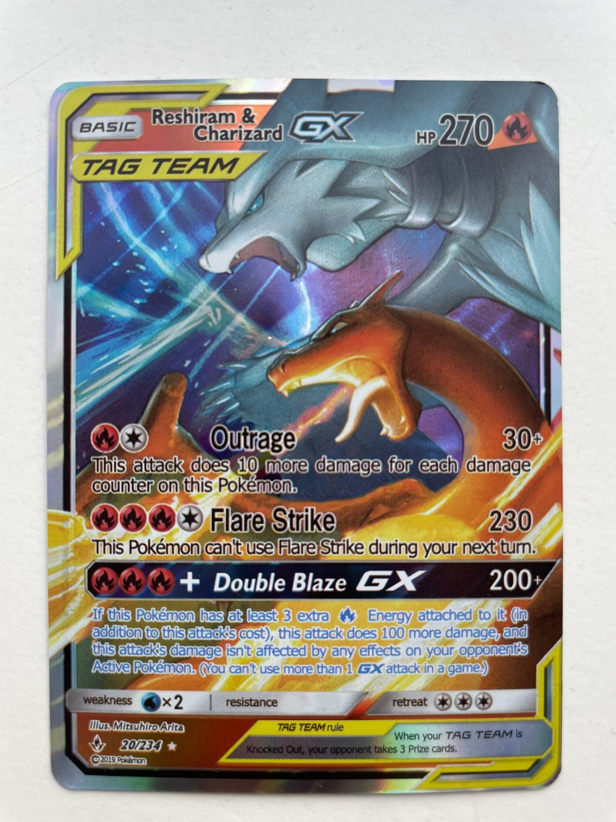 Reshiram & Charizard GX 20/234, Ophalen of Verzenden, Zo goed als nieuw, Losse kaart