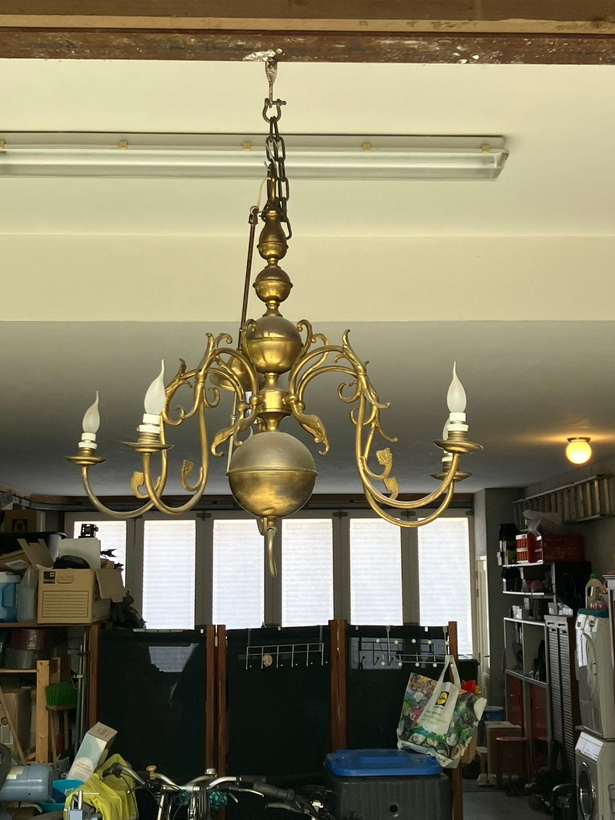 Koperen kroonluchter, Huis en Inrichting, Ophalen, Zo goed als nieuw