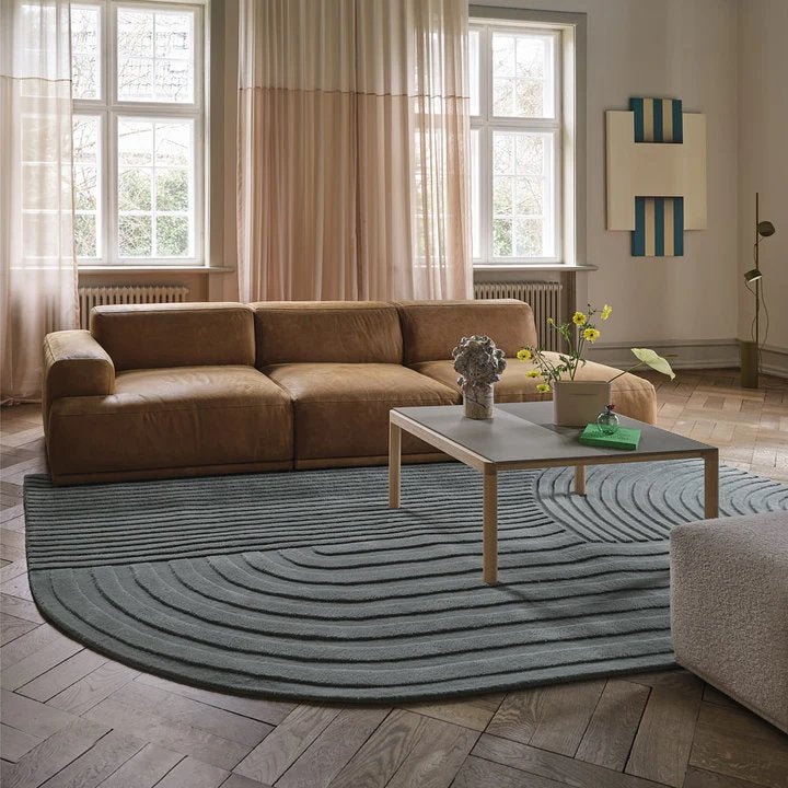 Muuto Relevo vloerkleed 170x240 Sage Green, Ophalen, 150 tot 200 cm, Rond, 200 cm of meer