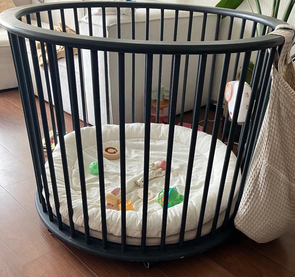Ronde bopita box (donkergrijs), Kinderen en Baby's, Boxen, Ophalen, Gebruikt, Rond, In hoogte verstelbaar