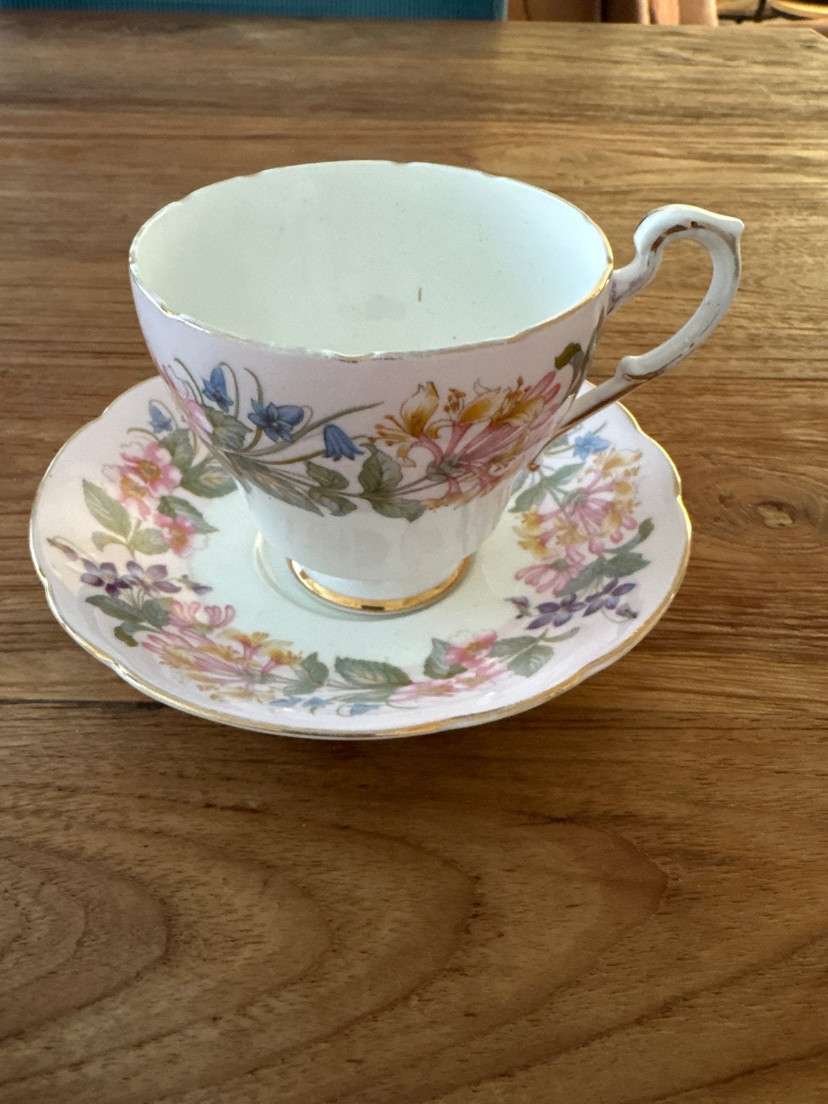 Vintage Paragon the Queen the Queen Roze Thee Kop en Schotel, Ophalen