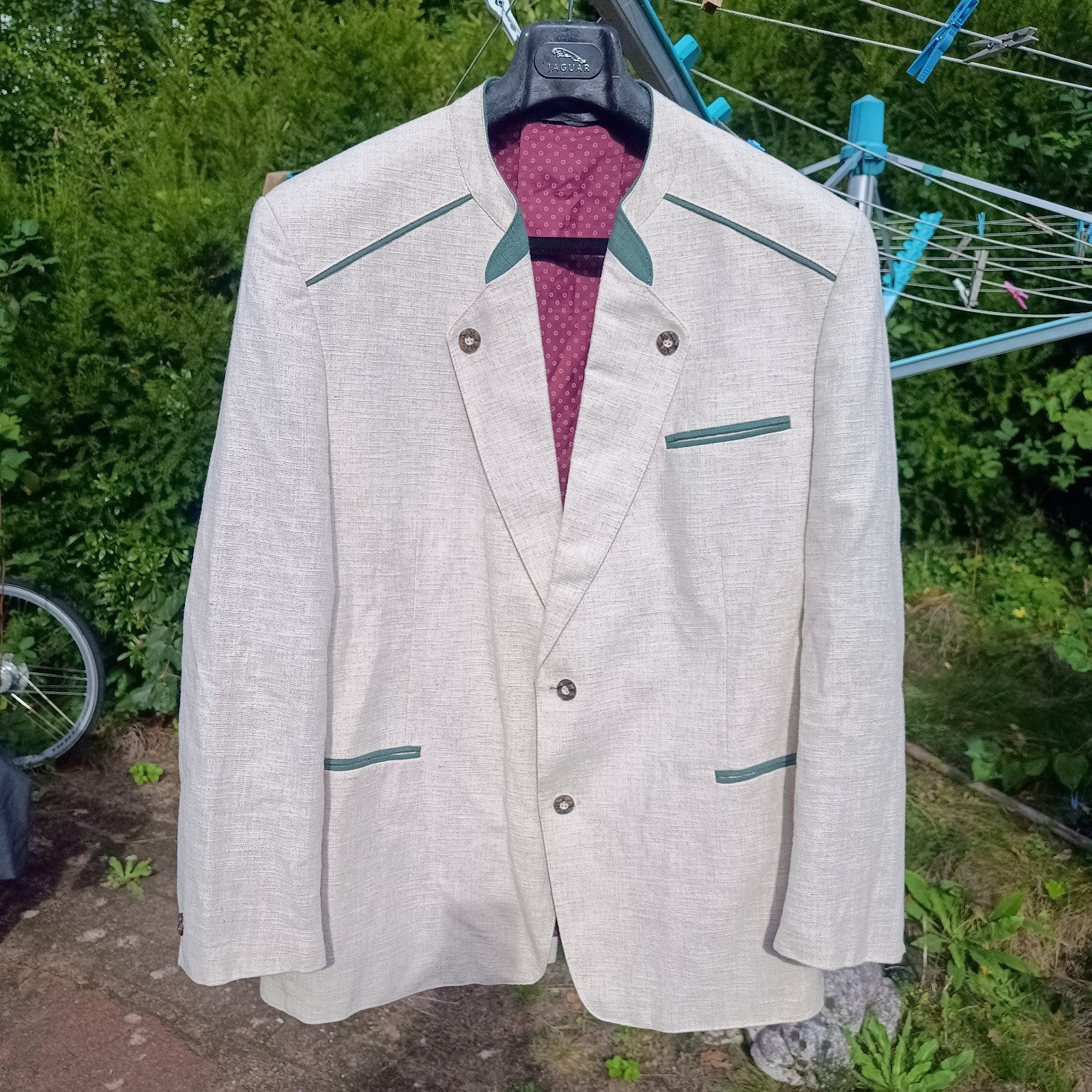 Linnen 56 28 XL trachten janker colbert Oktoberfest zgan, Ophalen of Verzenden, Zo goed als nieuw, Maat 56/58 (XL)
