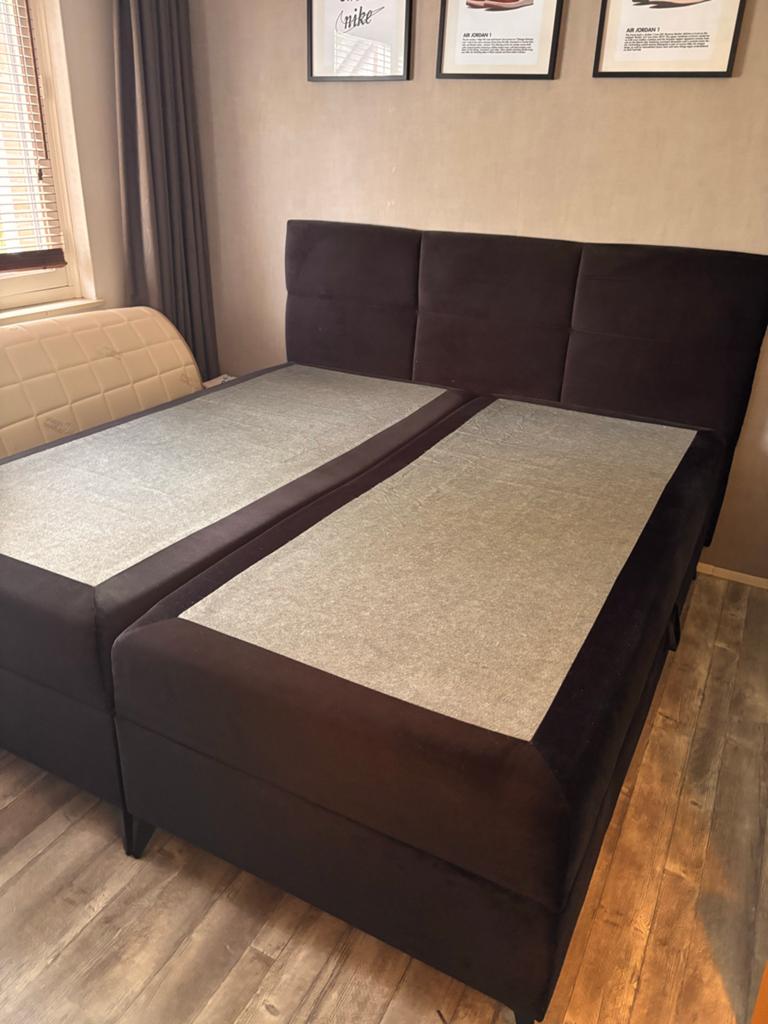 Prachtige, luxe boxspring 180x200 met opbergruimte., Ophalen, Zo goed als nieuw, Tweepersoons, 180 cm