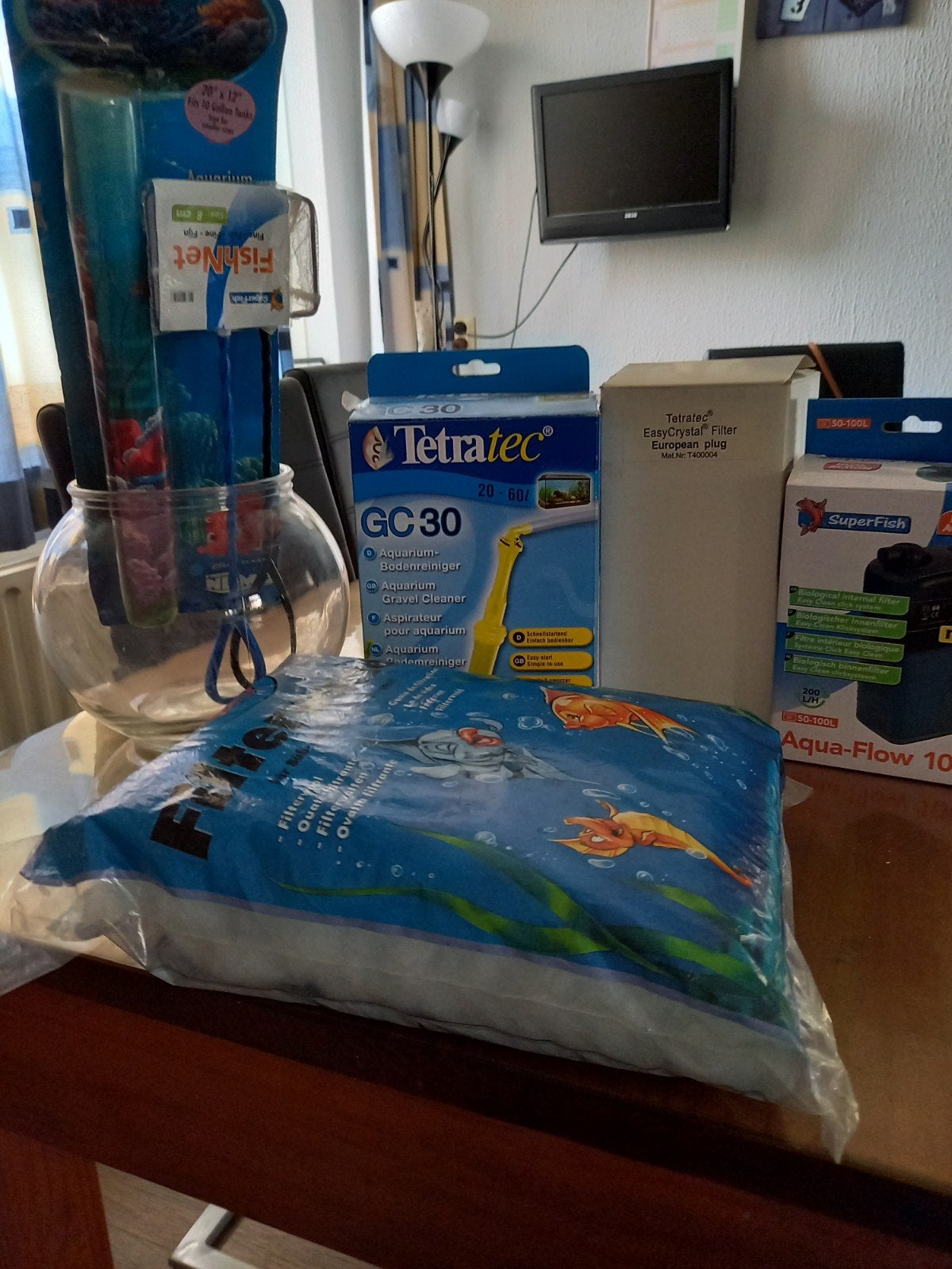 aquarium. benodigdheden, Ophalen, Leeg aquarium