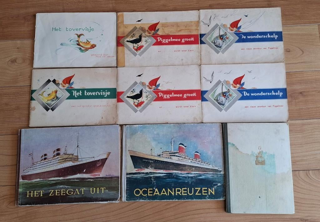 Vintage plaatjesboeken, o.a. Piggelmee en Schepen, Ophalen of Verzenden, Gelezen, A.D. Hildebrand, Sprookjes
