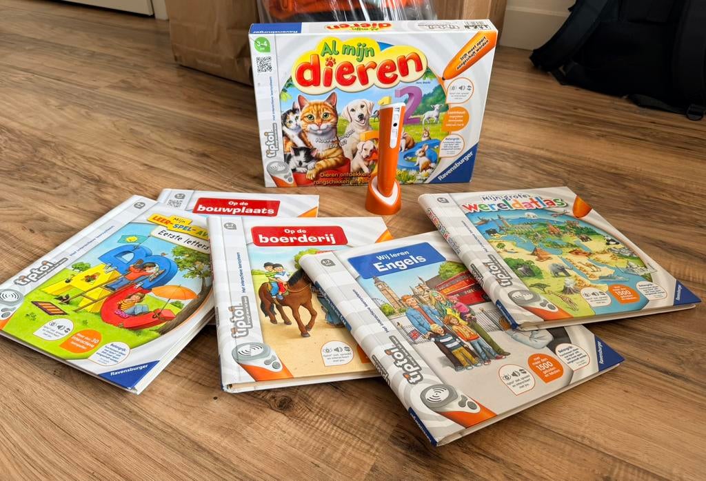 Tiptoi - pen met 5 boeken en 1 doos, Ophalen of Verzenden, 10 tot 50 stukjes, Zo goed als nieuw