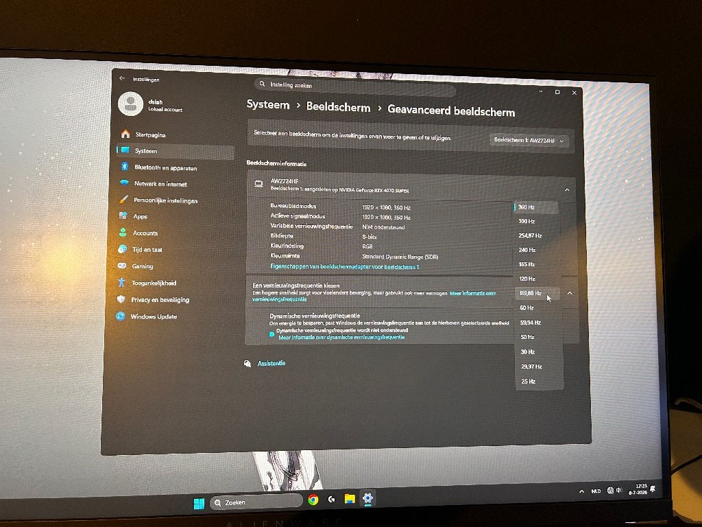 Alienware AW2724HF, IPS, Alienware, Full HD, Minder dan 1 ms