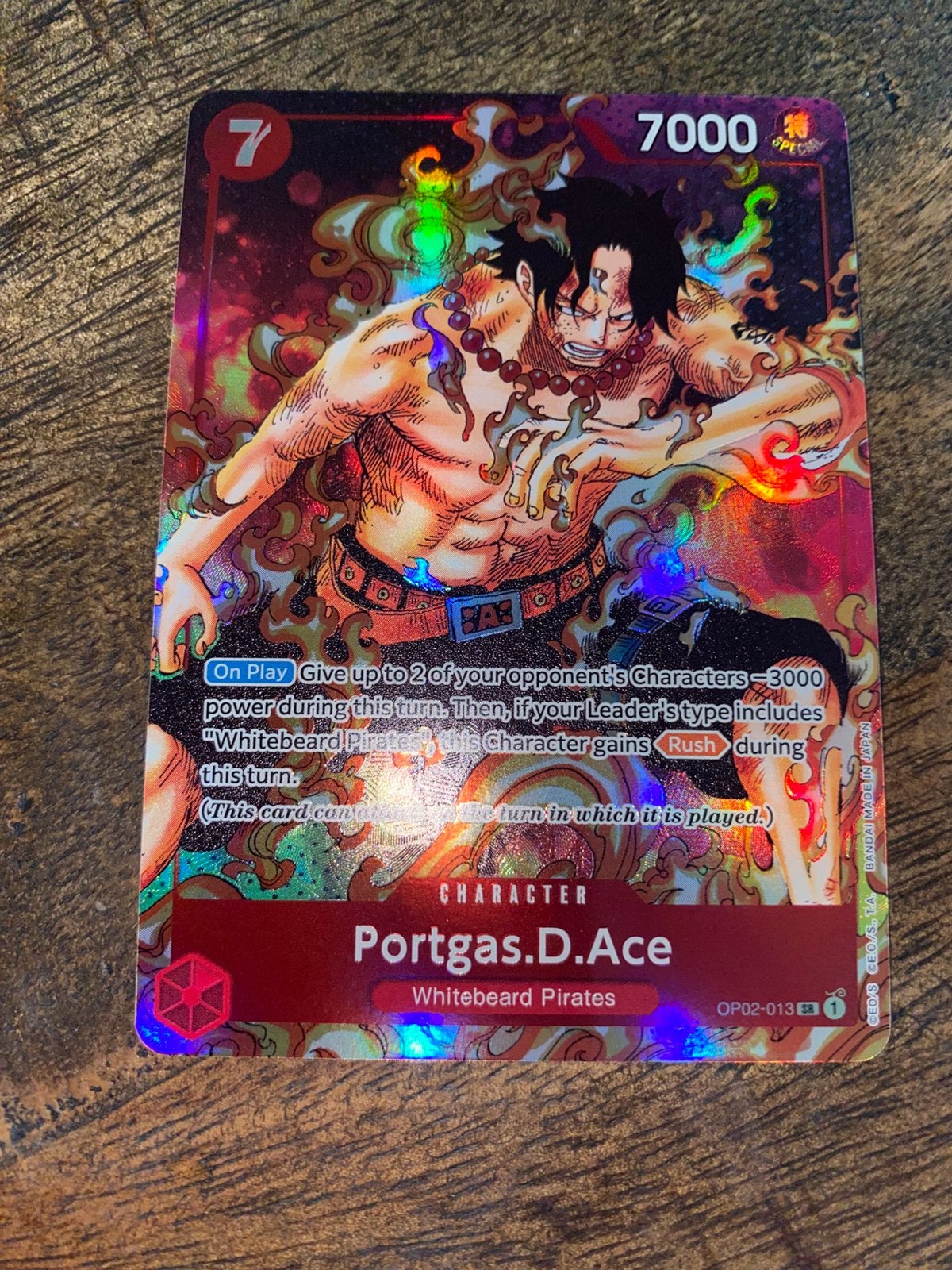 One piece Portgas.D.Ace OP02-013, Ophalen, Nieuw, Foil