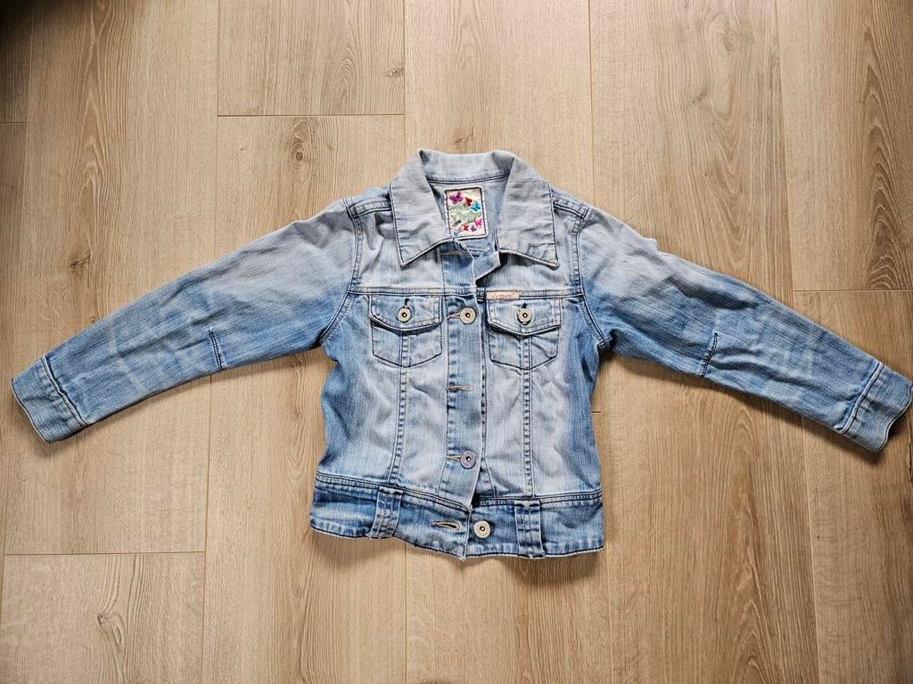 Vingino spijkerjas jas maat 8, Kinderen en Baby's, Kinderkleding | Maat 122, Ophalen of Verzenden, Zo goed als nieuw, Meisje, Jas