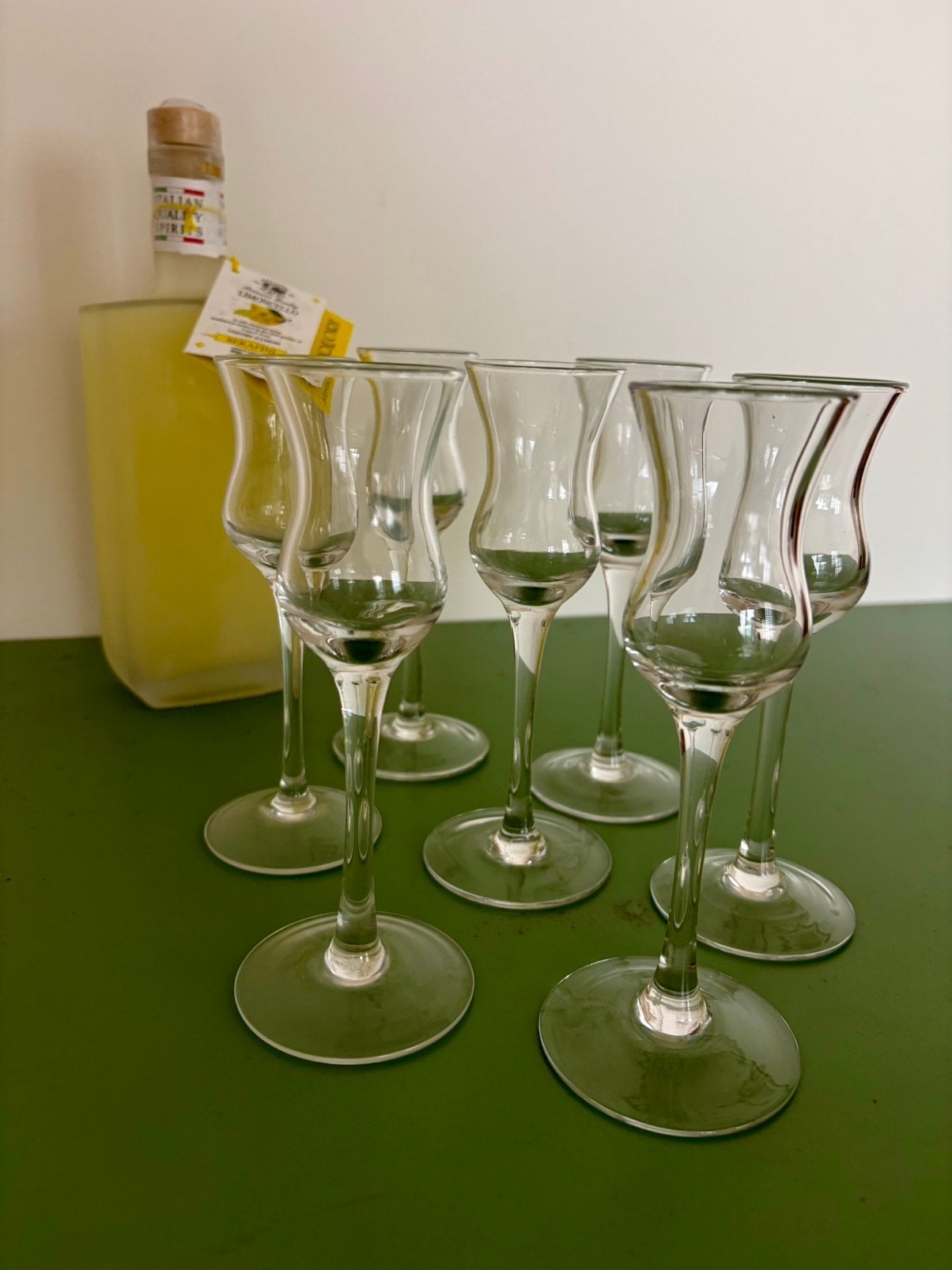 7 Limoncello glasses, Verzamelen, Ophalen, Zo goed als nieuw, Borrel- of Shotglas