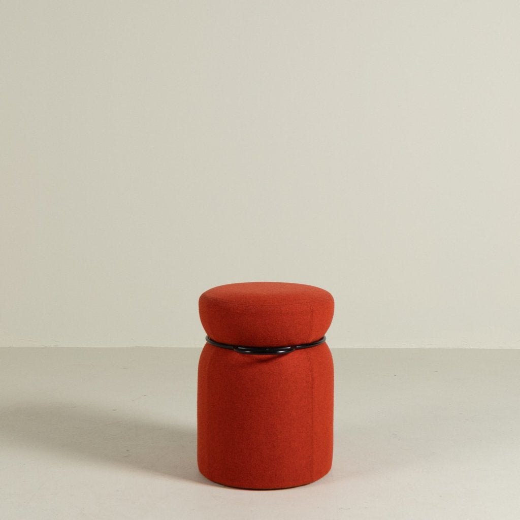 Johanson Design Parker Kruk Rood Stof - Zwart Metaal, Johanson Design, Zo goed als nieuw, Niet ingevuld, Niet ingevuld