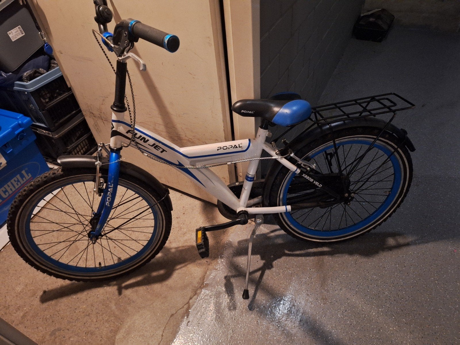 Popal Fun Jet kinderfiets 20 inch - Wit/Blauw, Ophalen, Gebruikt, Overige merken