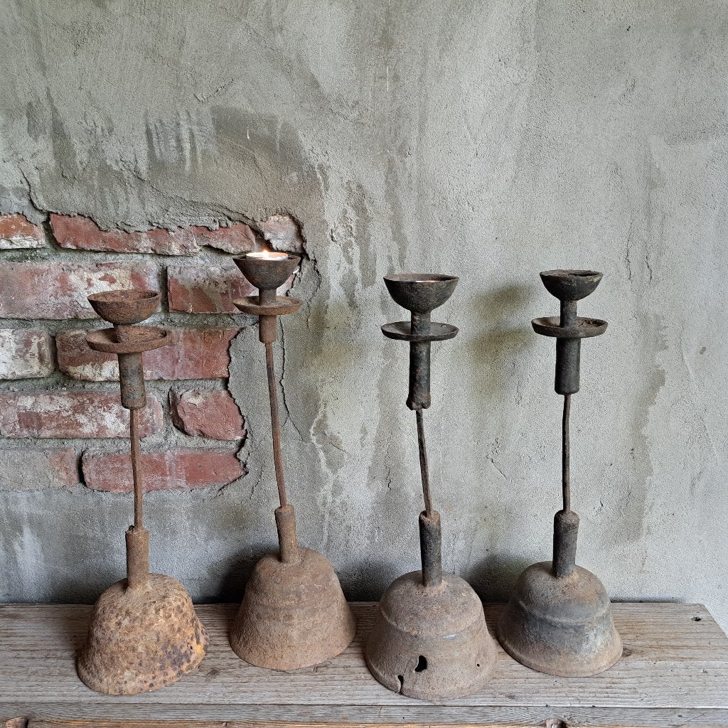 Authentieke antieke Nepalese metalen kandelaar *Etage3*, Gebruikt, ,, Ophalen of Verzenden, ,