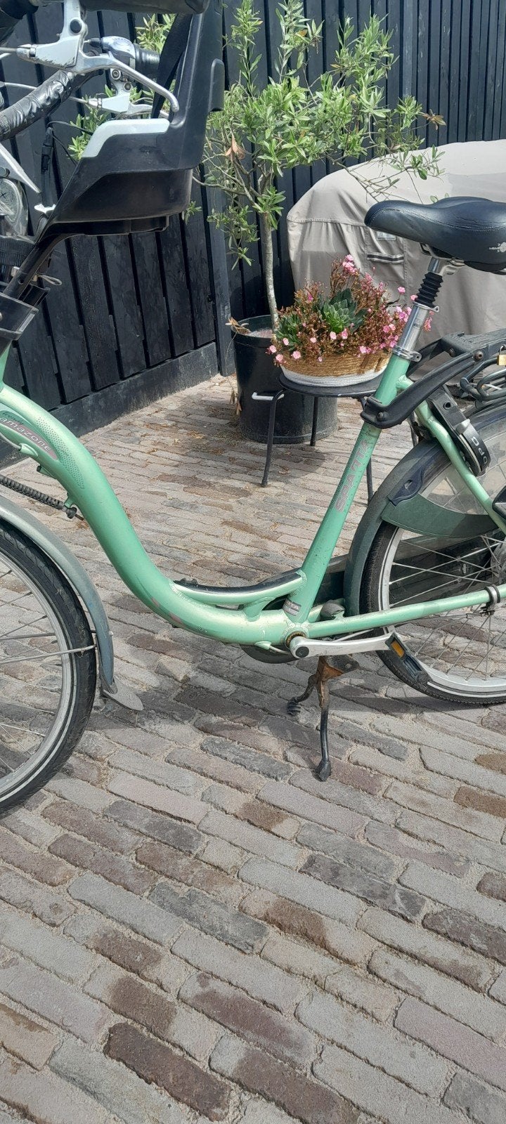 Damesfiets met kinderzitjes, Ophalen, 2 zitjes, Gebruikt, Sparta