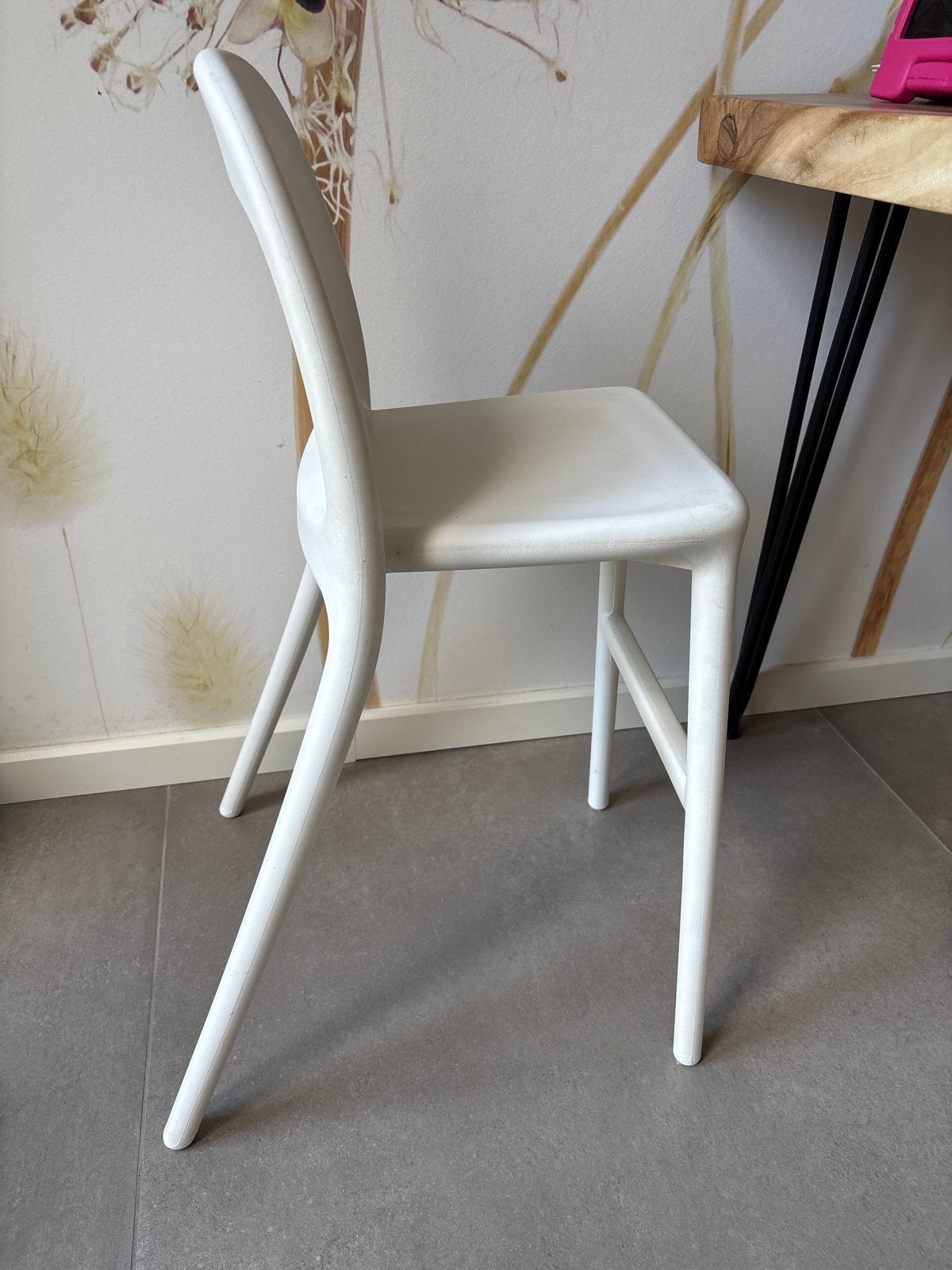 IKEA kinders stoel ODGER barkruk wit, Huis en Inrichting, Ophalen, Kunststof, Wit, Zo goed als nieuw