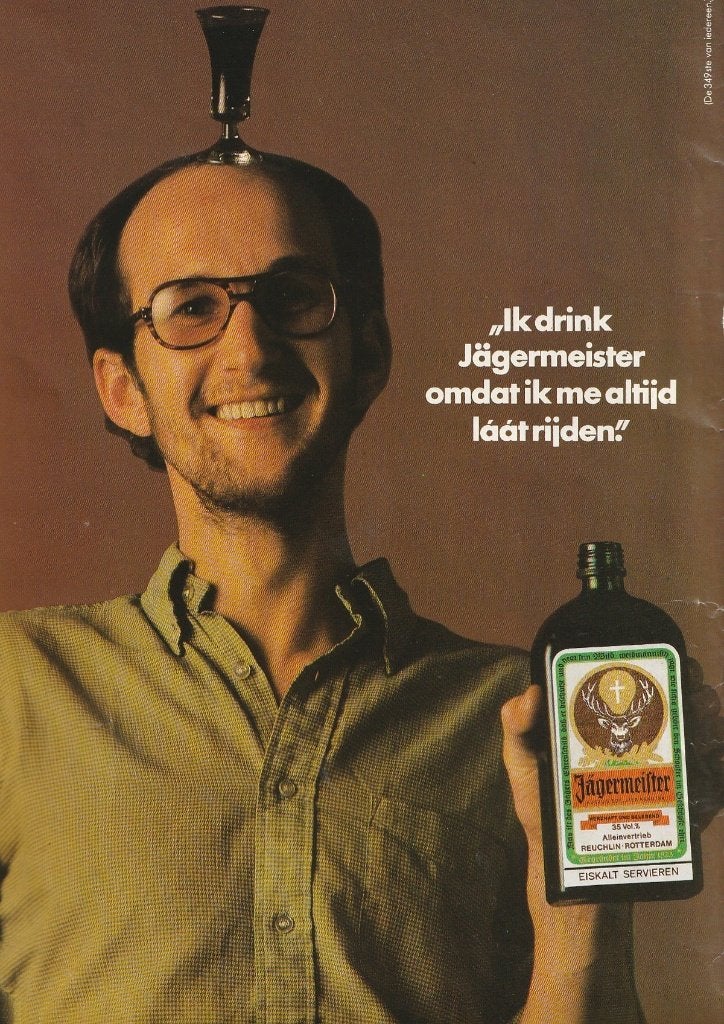 Retro reclame 1979 Jägermeister omdat hij zich laat rijden, Verzenden, Overige typen