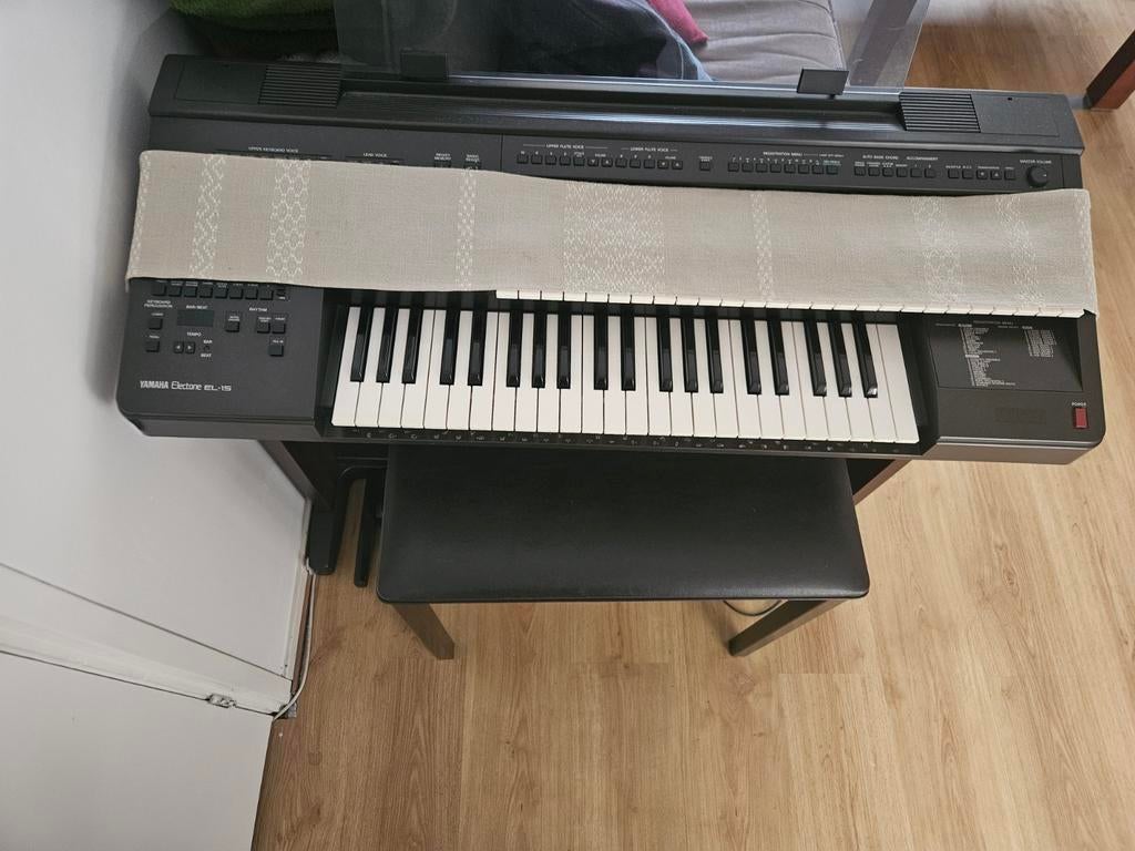 Yamaha Electone EL-15 Orgel – In topstaat! (Incl. bankje), Ophalen of Verzenden, Gebruikt, Zwart