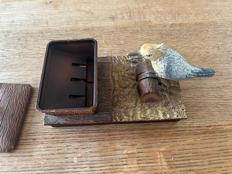 Vintage sigarettendispenser met vogel, Ophalen of Verzenden, Gebruikt