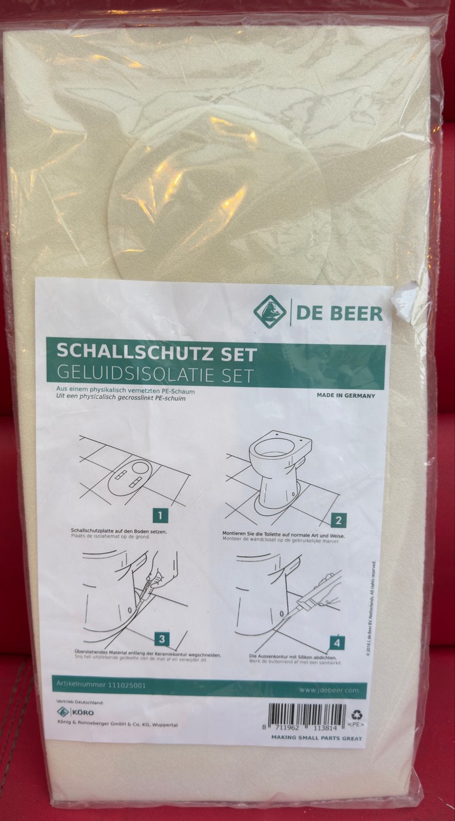 Geluidsisolatie set voor toiletpot - DE BEER, Ophalen, Nieuw, Toilet
