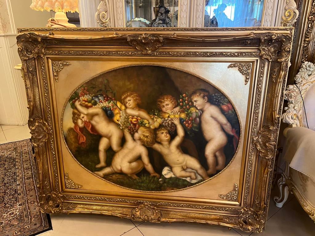 Heel groot olieverf barok schilderij, Ophalen of Verzenden