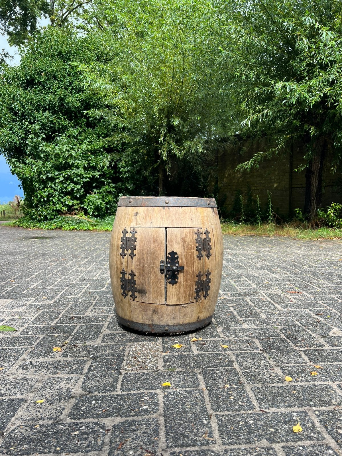 Authentiek houten wijnvat | Bijzettafel | decoratie, Ophalen, Minder dan 45 cm, Minder dan 55 cm, Gebruikt