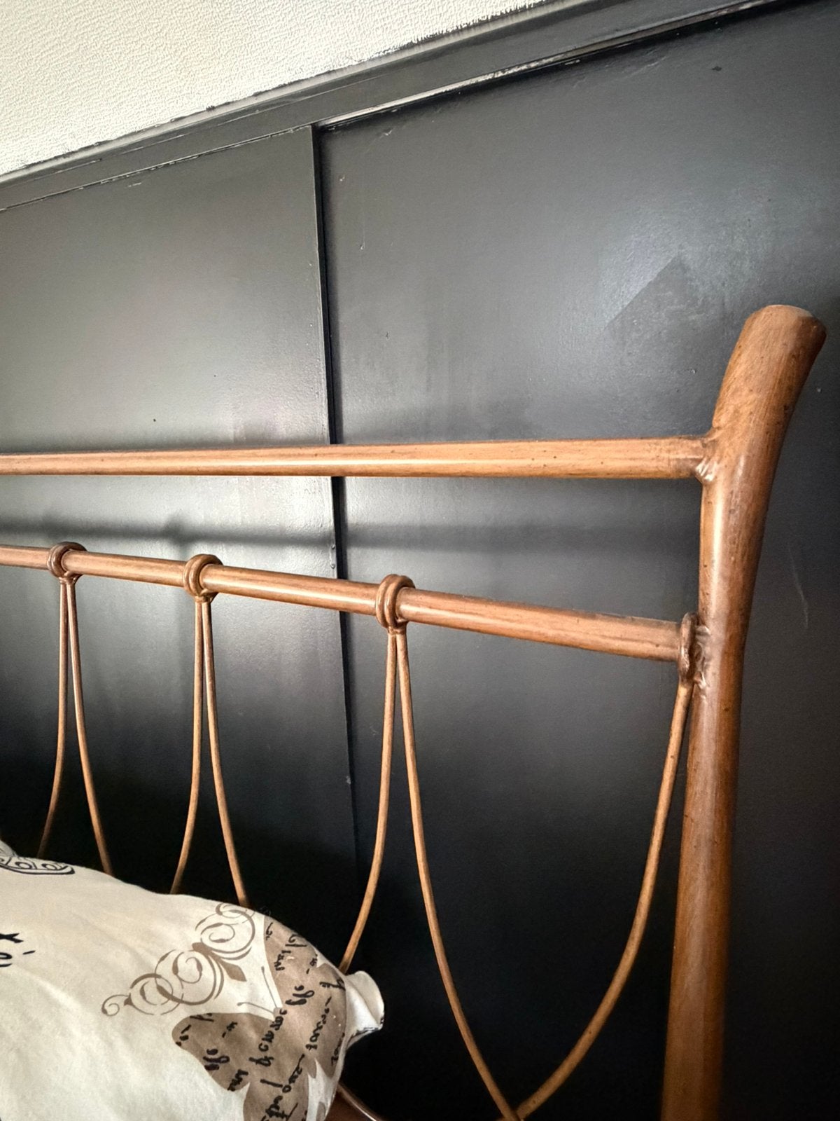 GRATIS AF TE HALEN! Bronskleurig Ledikant / bed frame, Ophalen, Tweepersoons, Zo goed als nieuw, Metaal