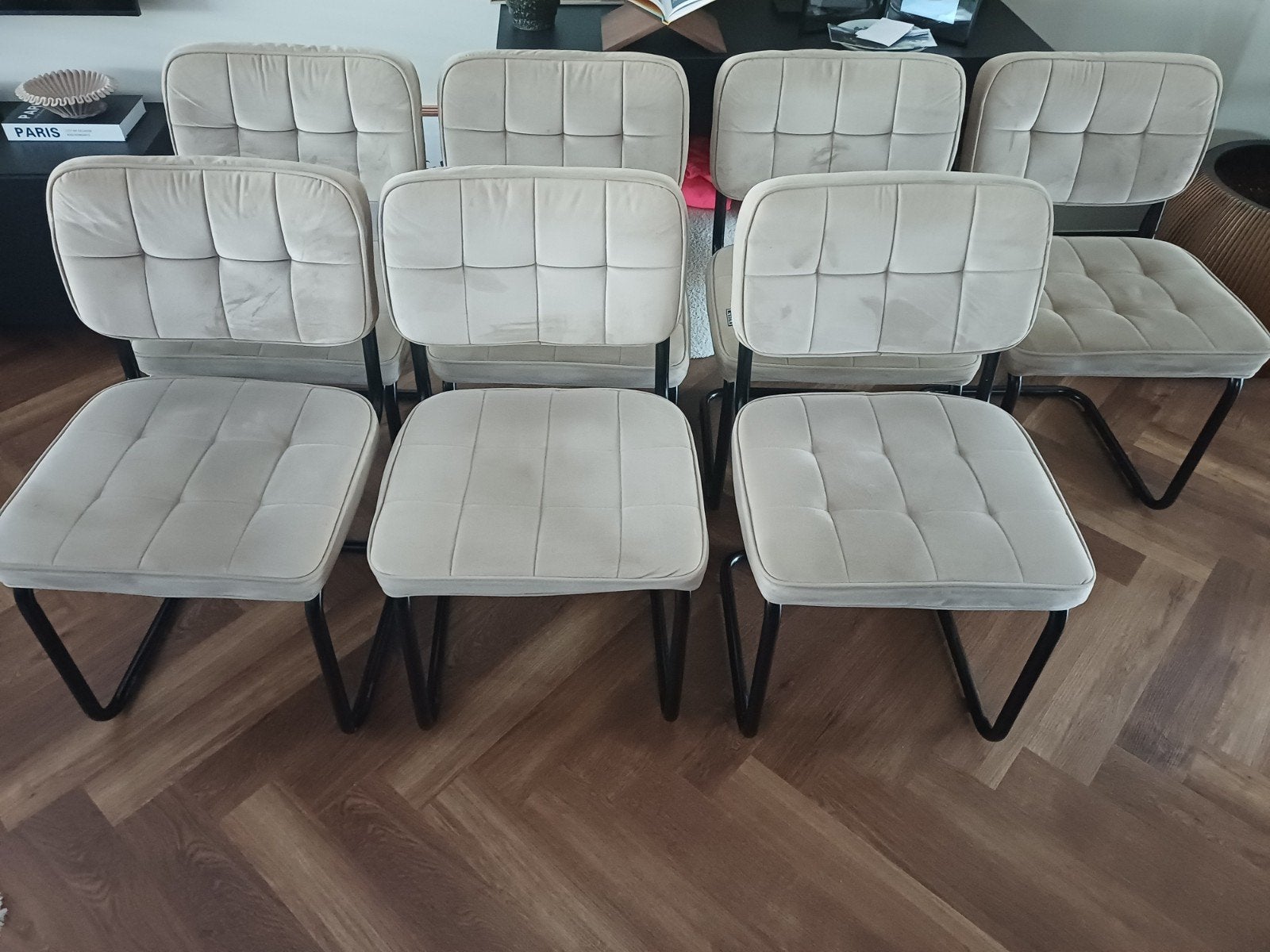 Kick Buisframe stoel Ivy - champagne, Ophalen, Gebruikt, Overige kleuren, Stof
