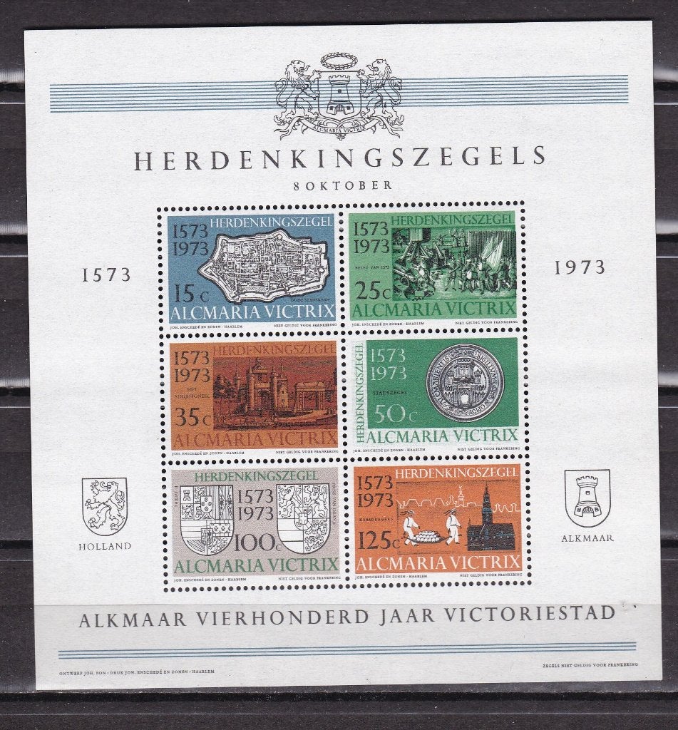 Leuk velletje 400 jaar Alkmaar Victorie uit 1973 postfris, Ophalen of Verzenden, Na 1940, Postfris