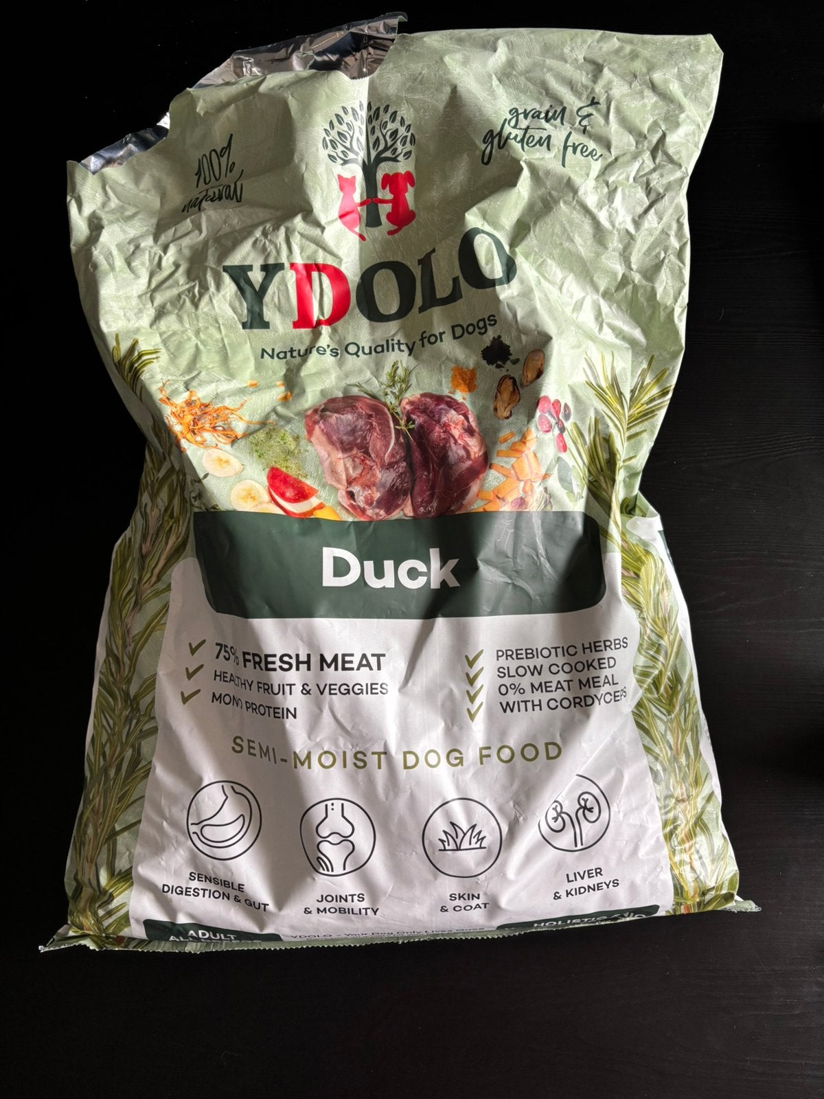Ydolo hypoallergeen duck (eend) hondenbrokken +/- 4,5 kg, Dieren en Toebehoren, Dierenvoeding, Ophalen of Verzenden, Hond
