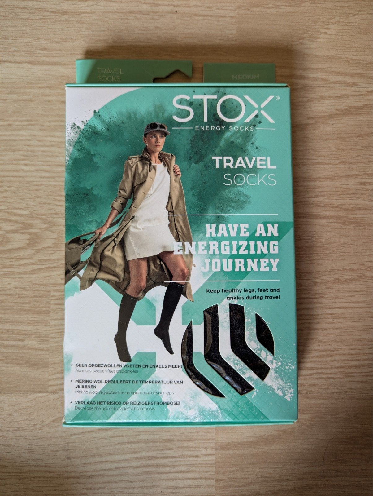 Stox Travel Socks - Medium - Donkerblauw, Sokken en Kniesokken, Blauw, Maat 35 t/m 38, Nieuw