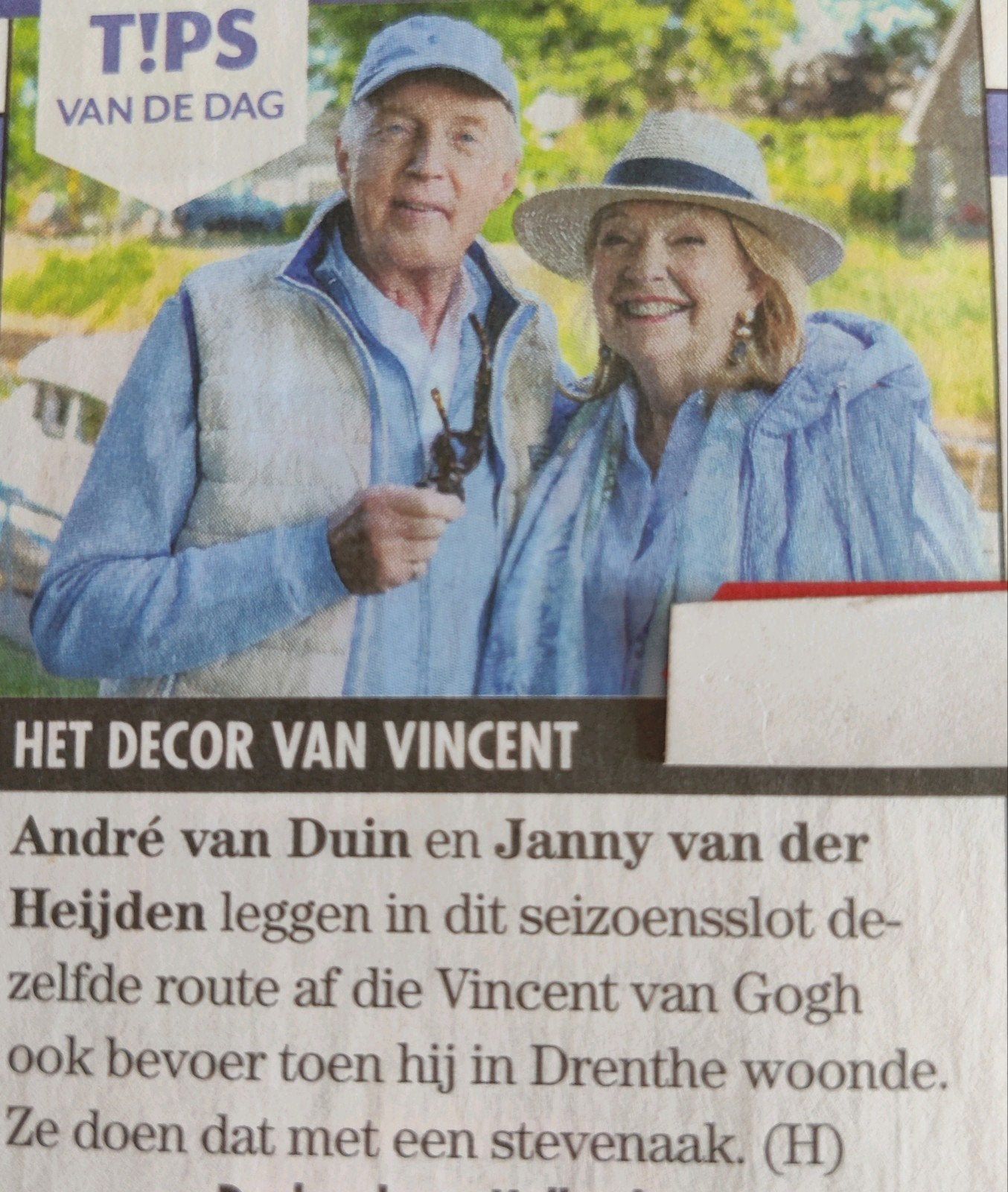 André van Duin / Janny . Het decor van Vincent, Ophalen of Verzenden, 1980 tot heden, Nederland, Knipsel(s)