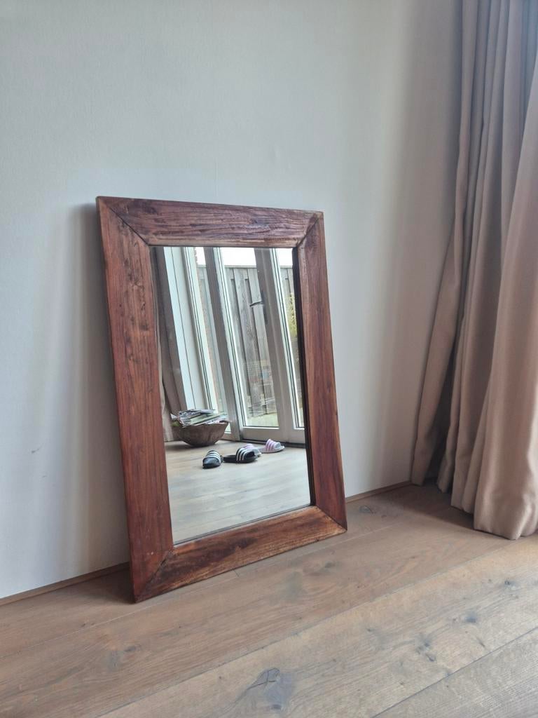 Spiegel hout 60x90, Ophalen, Rechthoekig, 50 tot 100 cm, Minder dan 100 cm