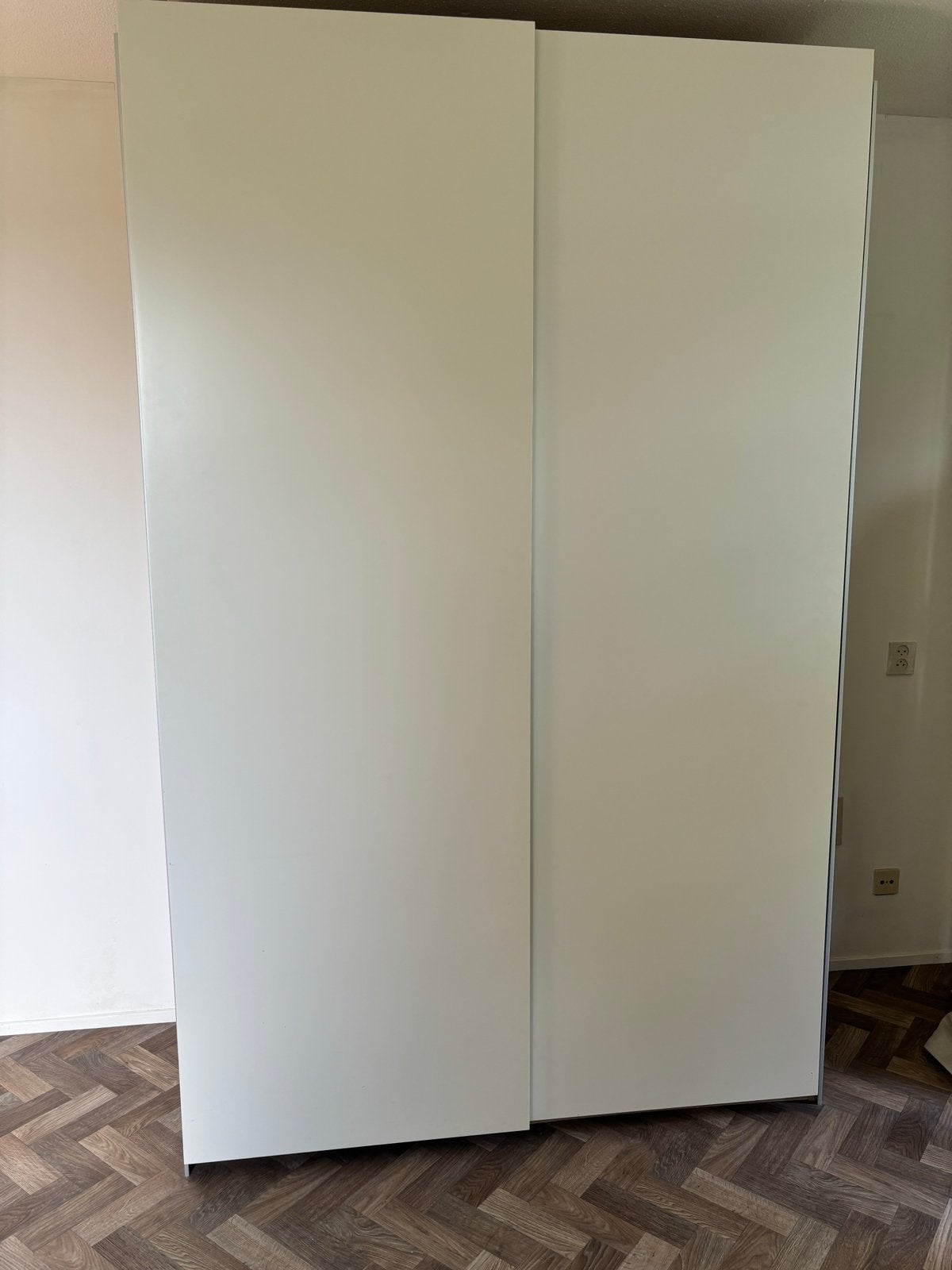 Pax kast 150x236 cm met schuifdeur, wit eiken/roomwit, Gebruikt, 100 tot 150 cm, 200 cm of meer, Eikenhout