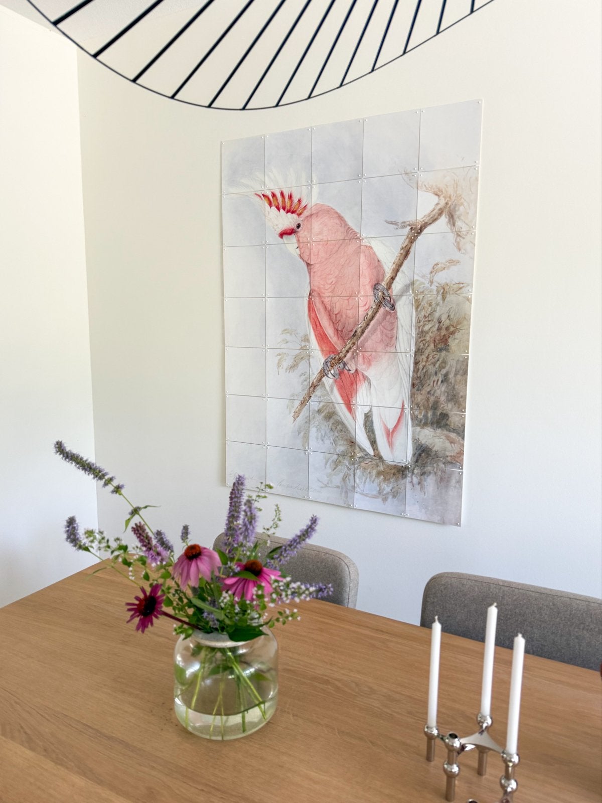 Ixxi wanddecoratie roze kaketoe 140x100cm, Ophalen, Zo goed als nieuw, Wandbord of Wandpaneel, Met ophangsysteem