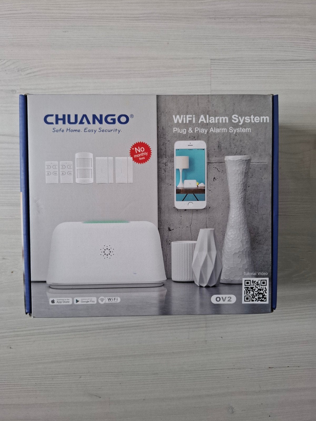 CHUANGO OV2 WiFi Alarmsysteem - Plug & Play Beveiliging, Ophalen of Verzenden, Compleet systeem, Beweging, Draadloos
