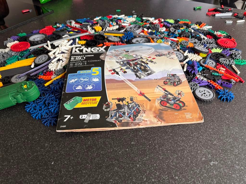 Grote partij K'nex met motor en handleiding, Ophalen of Verzenden, Zo goed als nieuw, K'nex