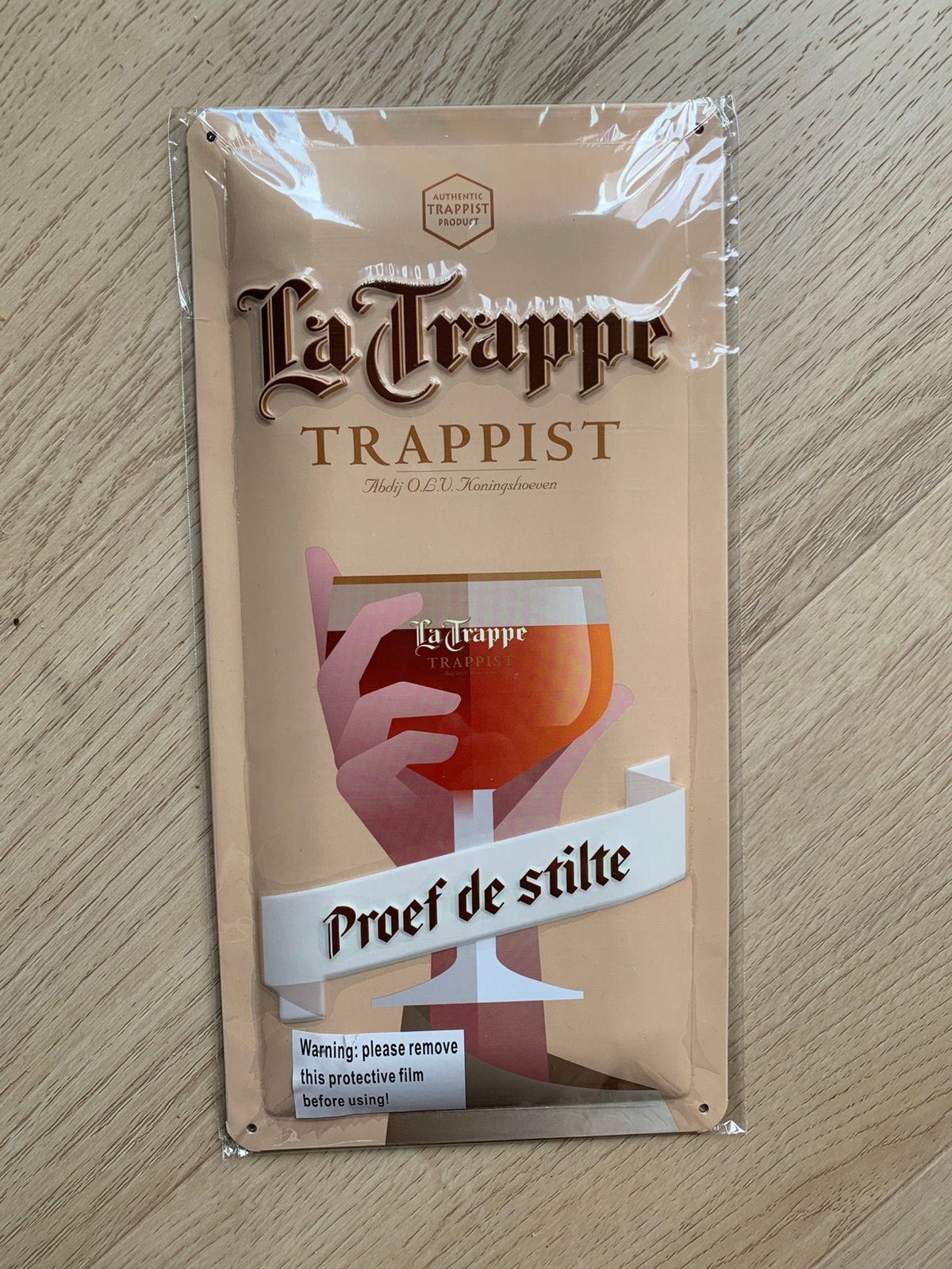La trappe metalen bierbord 30x15cm nieuw, Verzamelen, Biermerken, Ophalen of Verzenden, Nieuw, La Trappe