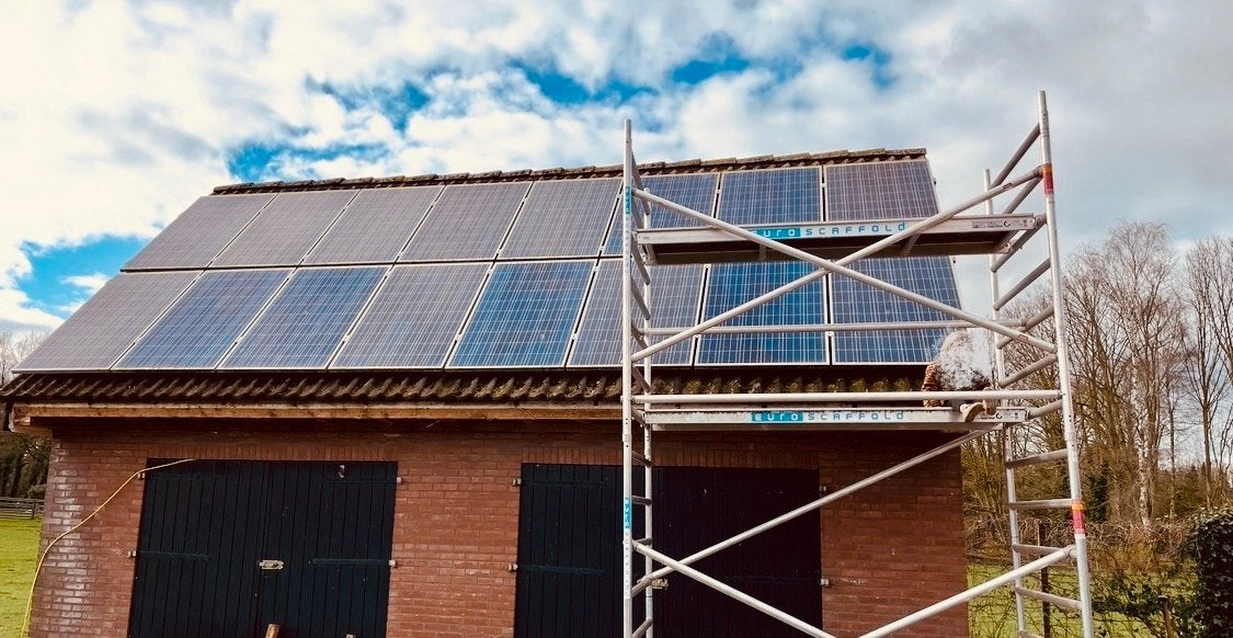 Compleet zonnepanelensysteem met SMA omvormer, Ophalen, Gebruikt, Compleet systeem, 200 wattpiek of meer